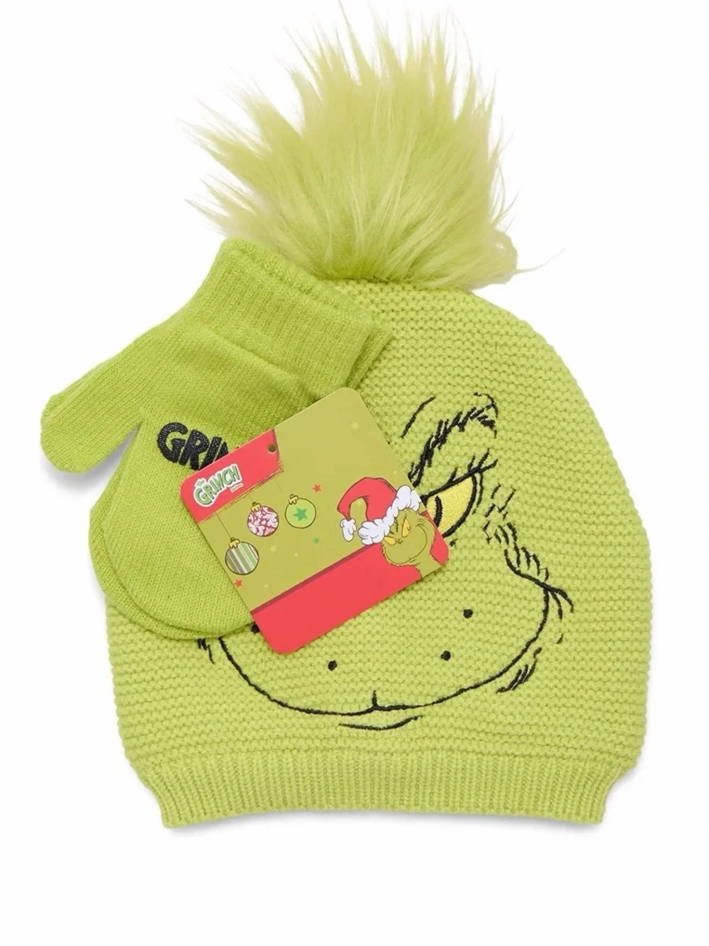 Dr. Seuss The Grinch Toddler Beanie Hat & Mittens 2-Piece Winter Set (NWT)
